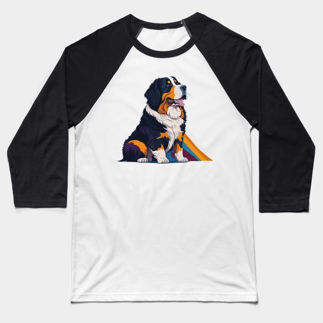 Bernese Mountain Dog Portait Baseball T-Shirt by SpriteGuy95